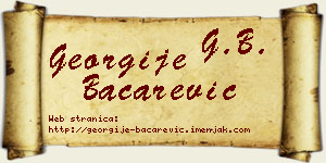 Georgije Bačarević vizit kartica